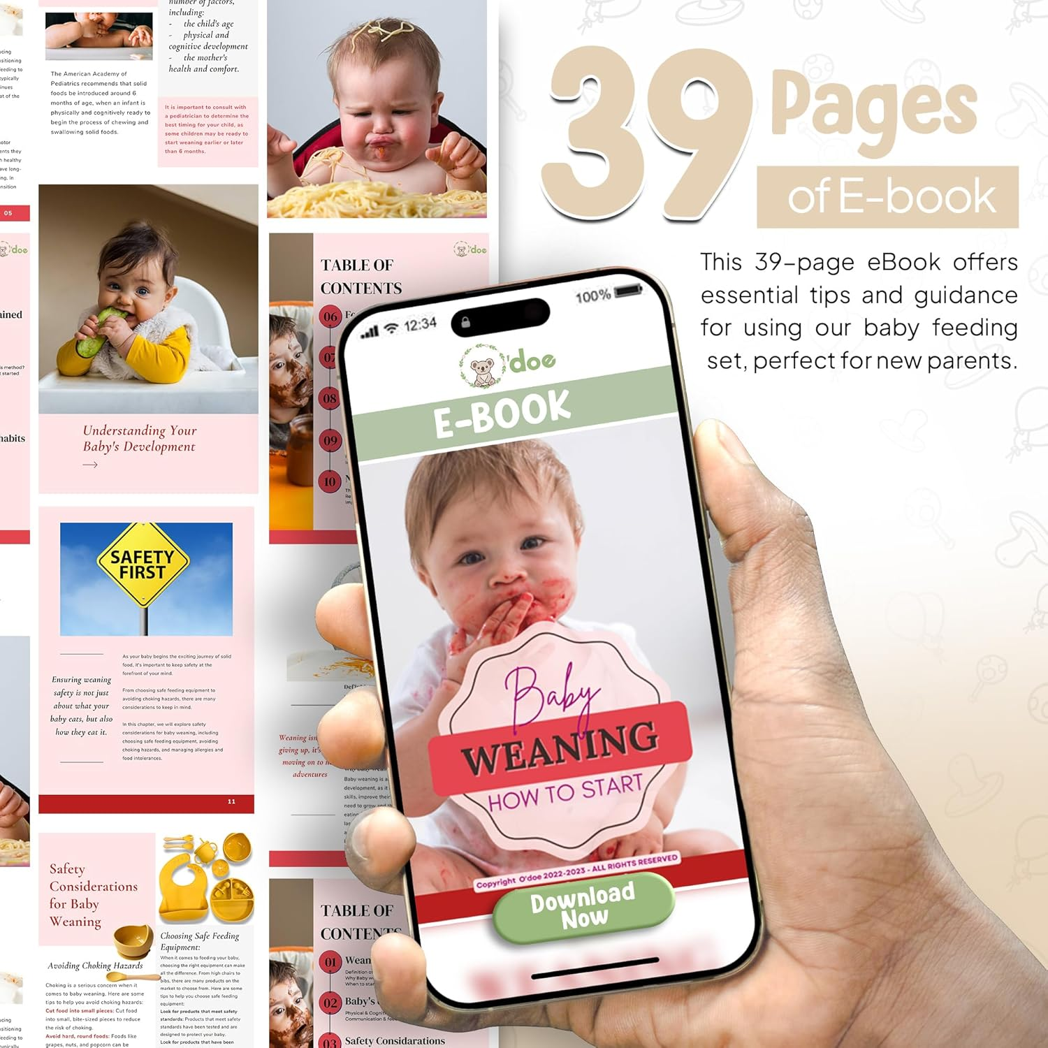 15 Pcs Silicone Baby Feeding Set with Suction Plate, Bowl, Bib, Sippy Cup, Fruit Feeder, Freezer Tray &ndash; Baby Plates and Bowls Set (Beige, V5: Nurture Pack [15 Pieces]) image number 3