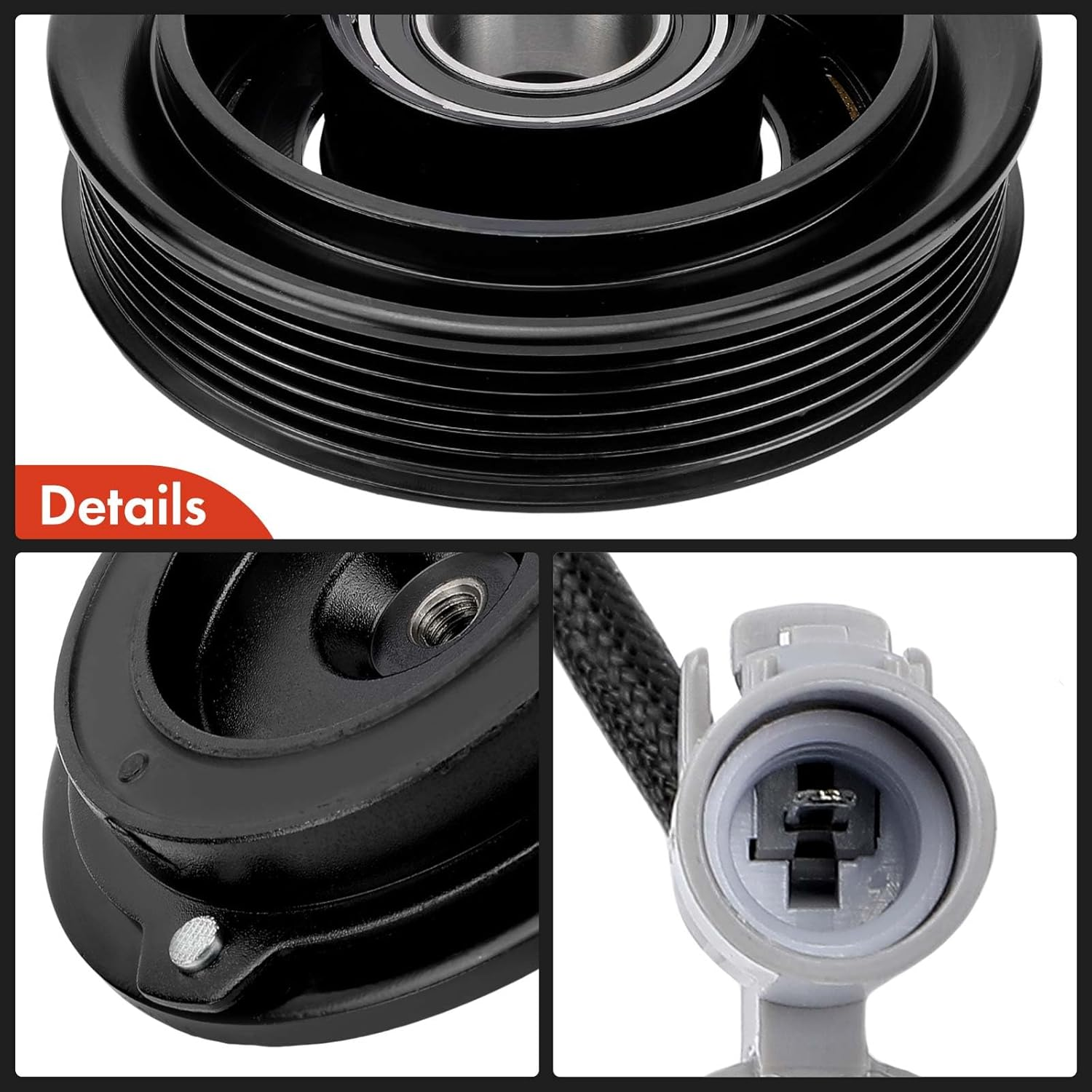 A-Premium A/C Compressor Clutch Kit Replacement for Toyota Camry 1994-2001 Avalon Solara Lexus ES300 AC Compressor Clutch Kit, 12V, 130.05 MM, 6PK image number 4