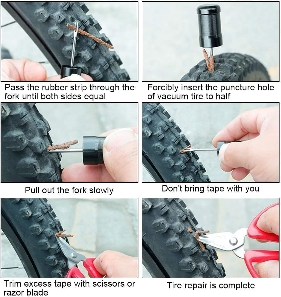 Bicycle Tubeless Tire Repair Kit,Bike Tubeless Tire Repair Kit Plugger Plugs Tool,Bike Tubeless Tire Tyre Repair Kit Plugger Plug,Bike Tubeless Tire Tyre Repair Kit Plugger Plug Tool Repair Tires Tool image number 2