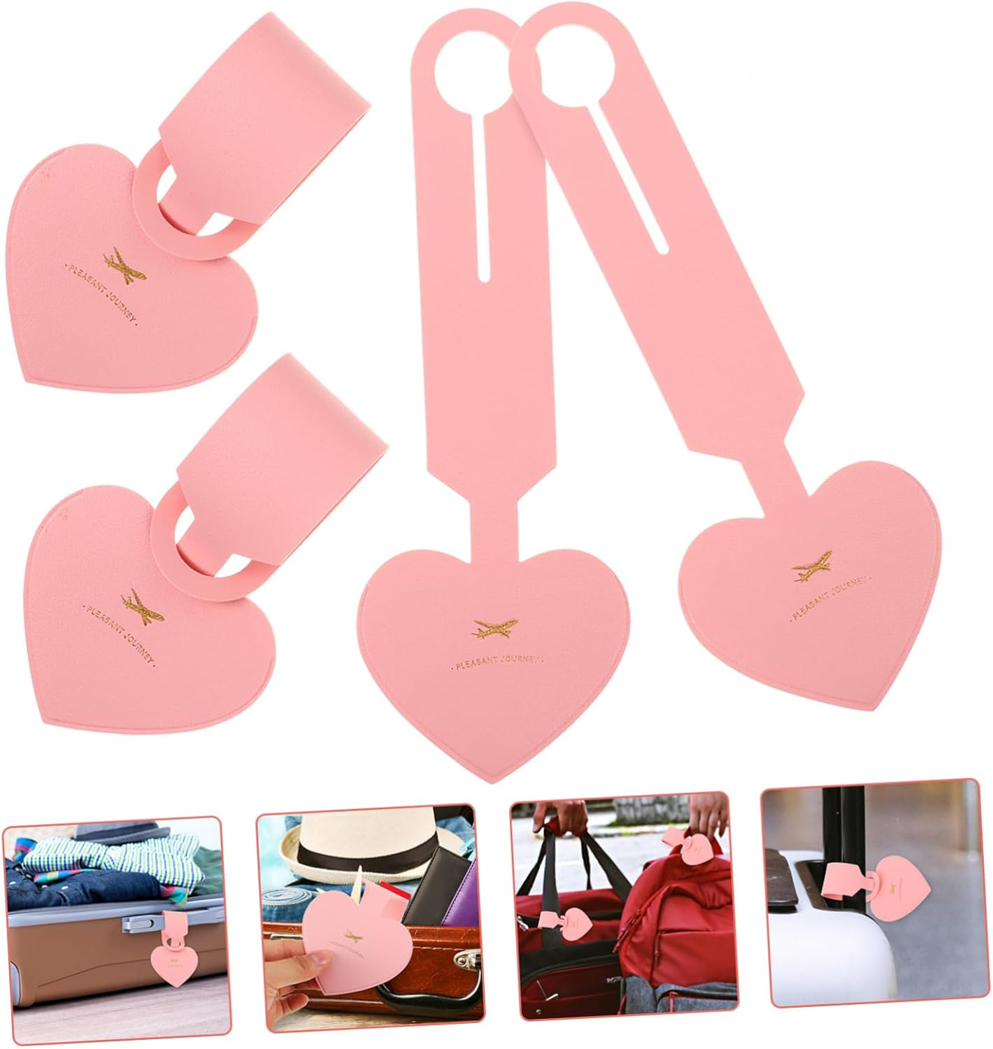 CATIEBYE 4Pcs Luggage Tags Labels Travel Suitcase Tags for Suitcase Name Id Card Holder image number 2