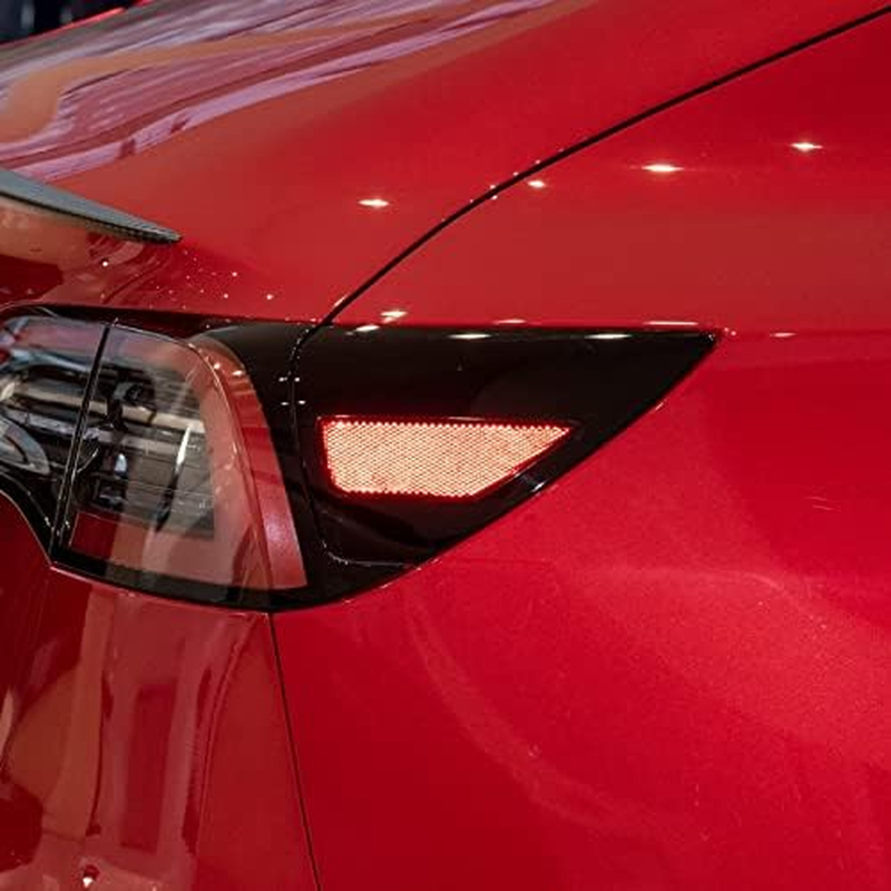 Rear Right Bumper Reflector Light, Charging Port Cover Replacement Tail Lamp Reflector Panel for Model 3/Y, Black ABS Safety Light, 1100781 99 D