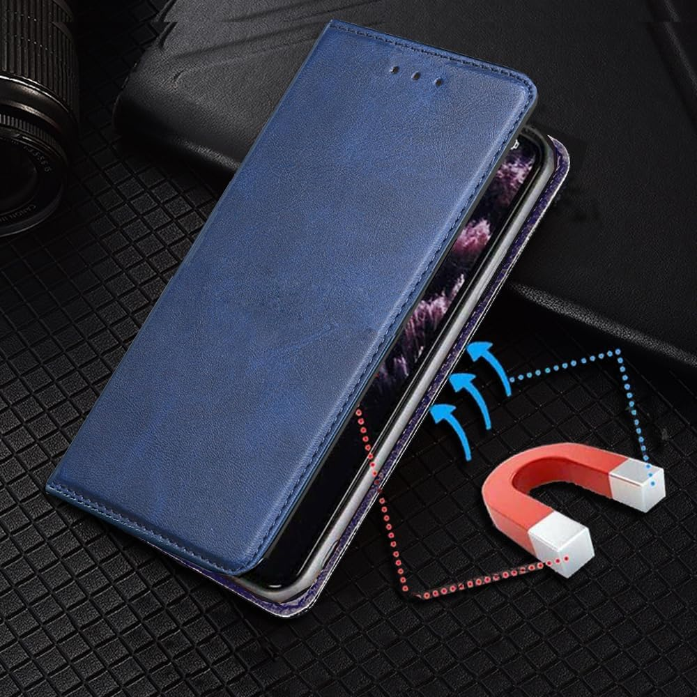 FORZARMOR for Motorola Moto G15 4G (6.72 Inch) Case Wallet Cover PU Leather Pockets Shockproof Magnetic Flip Card Holder (For Moto G15 4G, Blue) image number 2