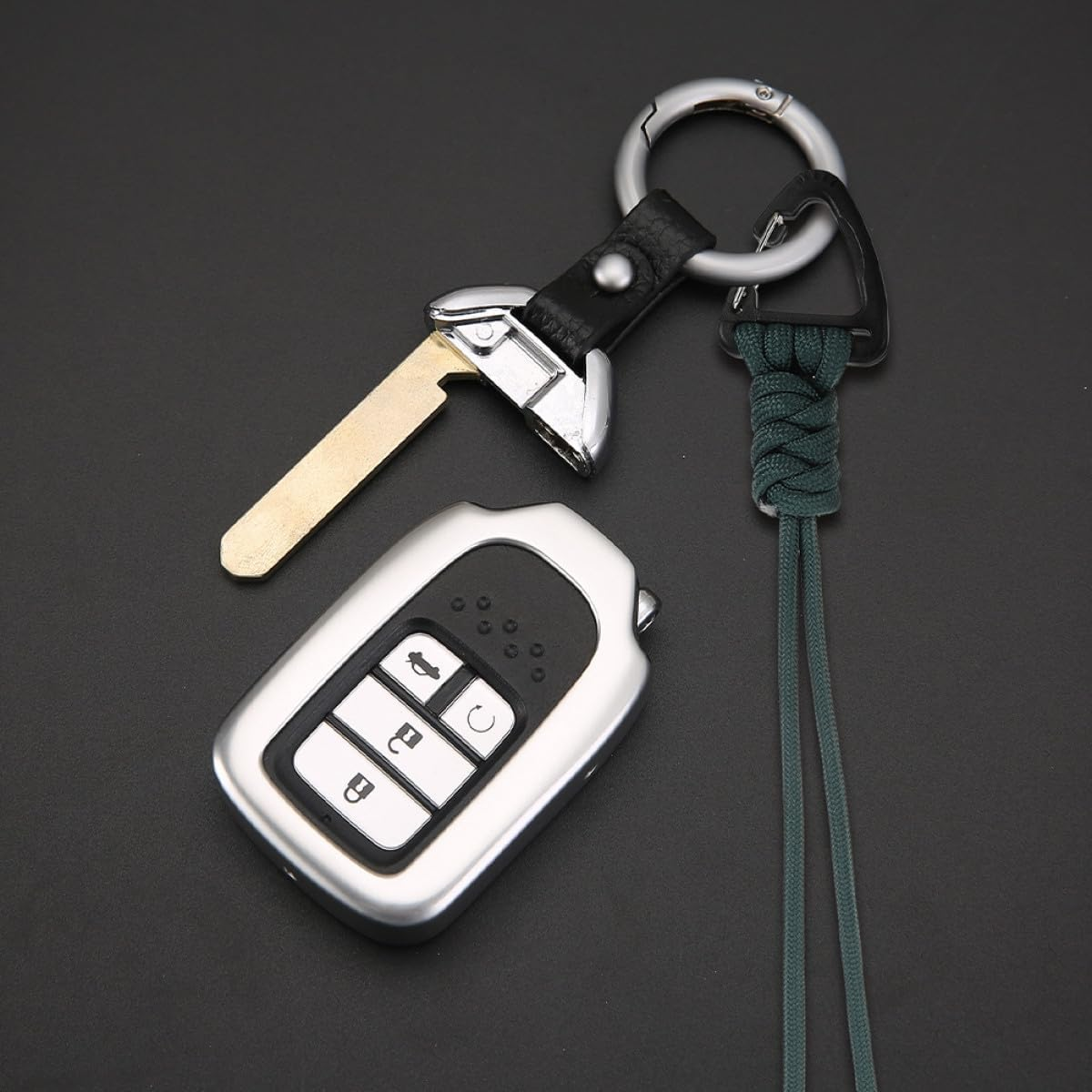 Iplusmile Multifunctional Polyester Cord Lanyard with Carabiner Keychain, Military Green Wrist Strap Anti-Lost Rope for Outdoor, Travel, and Everyday Key Holding image number 3