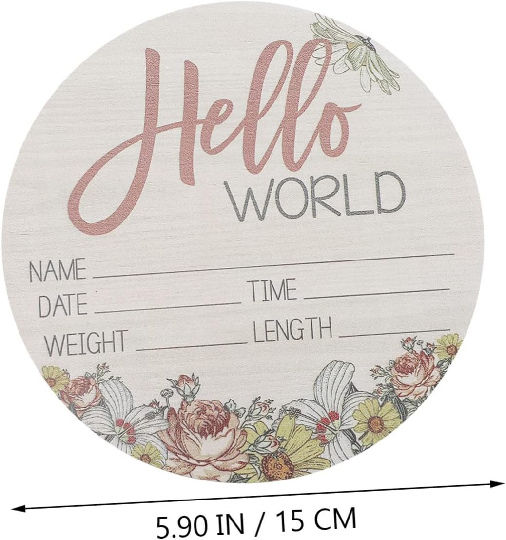 Wooden Birth Announcement Sign Baby Name Sign for Hospital Nursery Photo Prop image number 3