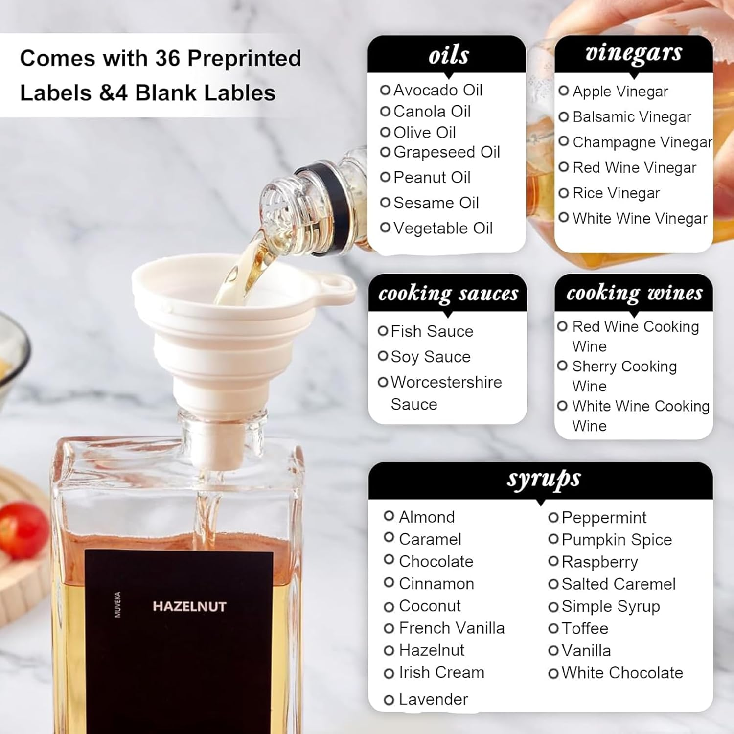 Olive Oil Dispenser Bottle for Kitchen, 16.9 Oz/ 500 Ml Cooking Oil Dispenser, Oil and Vinegar Dispenser Bottle Set, Glass Oil Container,Coffee Syrup Dispenser (Balck, Set of 2) image number 3