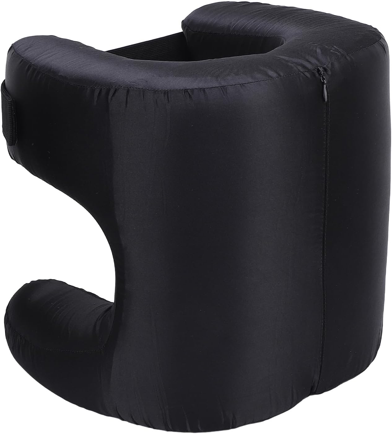 Face Pillow, Silk Fabric Memory Foam Soft Cushioning, Ergonomic Beauty Pillow for Back Sleep, anti Wrinkle Pillow, Back Sleep Training Pillow (Black) image number 5