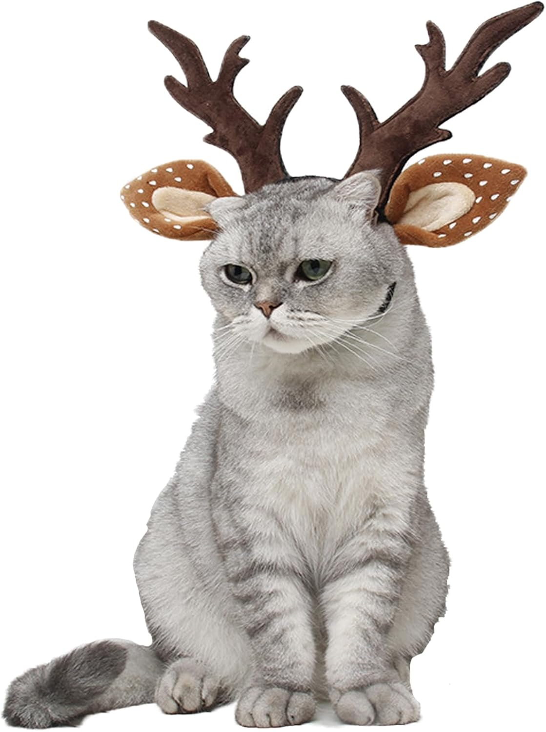Adjustable Christmas Pet Deer Antlers Headbands Dog Reindeer Head Band Elk Headwear Cosplay Costume for Cat Puppy Pet &hellip; (Antlers, S) image number 4