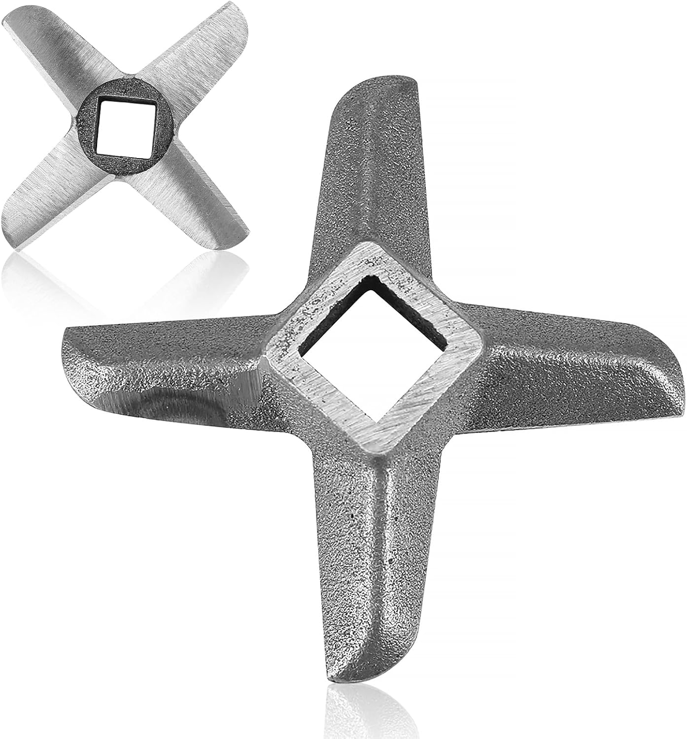 Omabeta 1PCS 61Mm/2.4" Diameter Cross Shaped Meat Grinder Blade with 12Mm/0.5" Central Hole Length, 0.4" Thickness Steel Kitchen Meat Grinder Blade Mincers Cutter Part for All Food Grinder