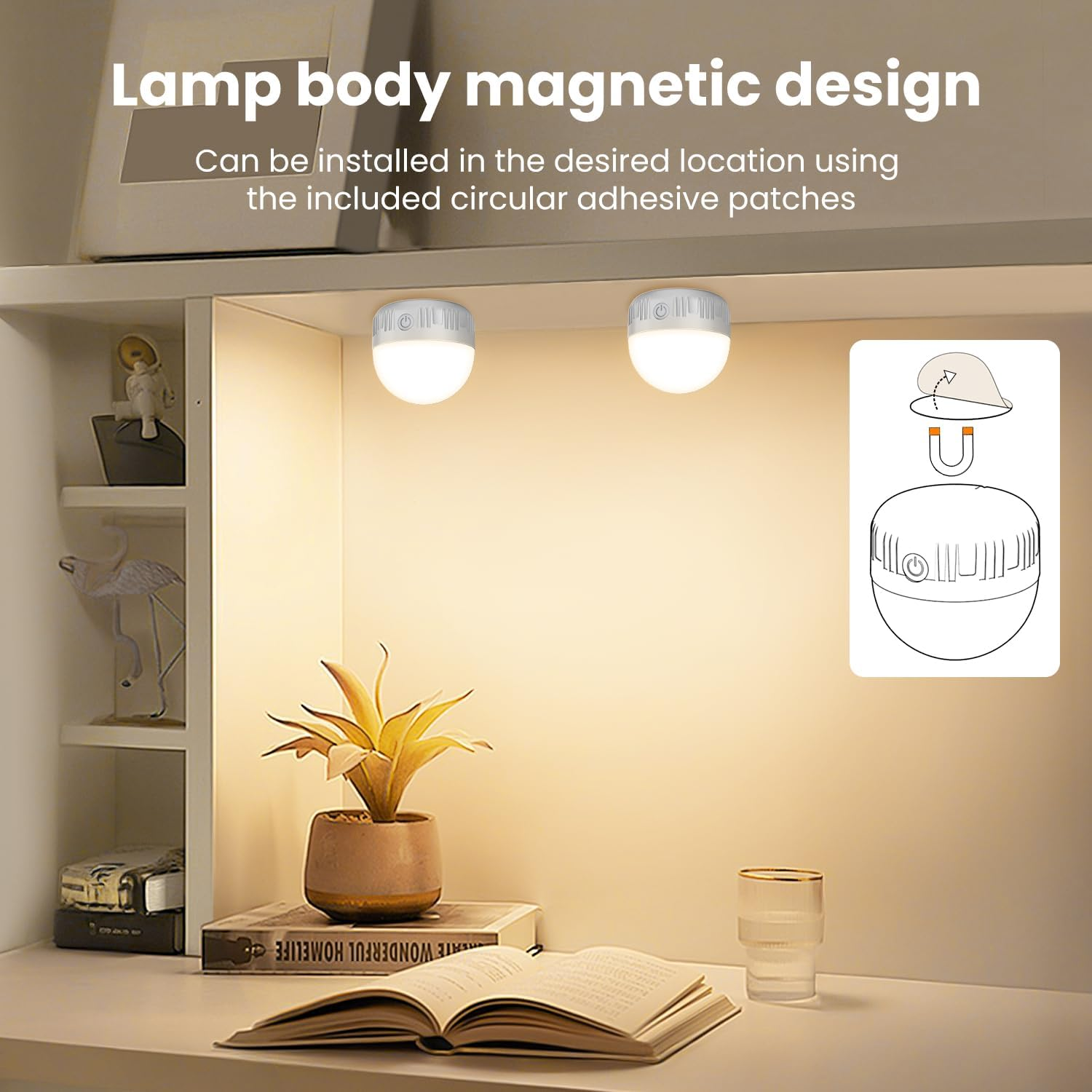 MOKOQI Rechargeable Light Bulbs with Remote Control E27 LED Light Bulb with Dimming and Timer, Magnetic Detachable Bulb for Wall Sconce and Lamp Replace, 2 Pack image number 1