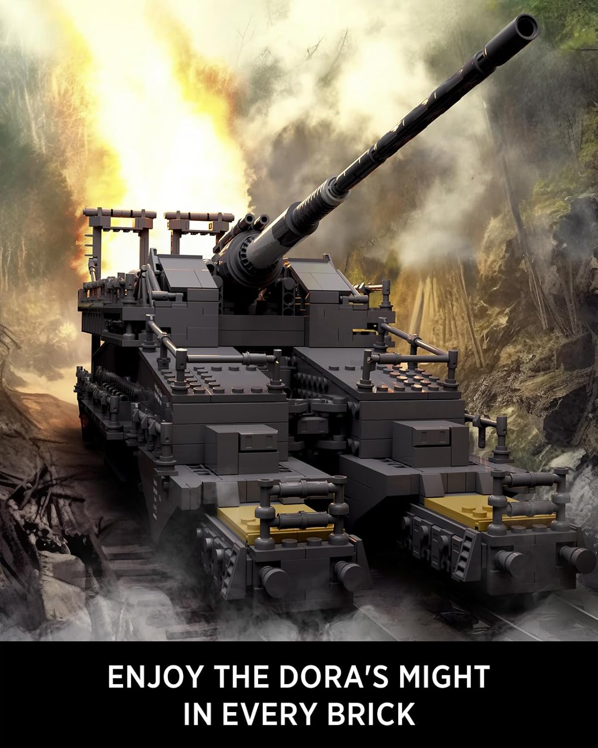 Nifeliz Dora, WW2 Classic Building Set, Collectible Military Model to Build and Display, Adult Gift Ideal for Military Enthusiasts (2,355 PCS, NF10240), Gray image number 1