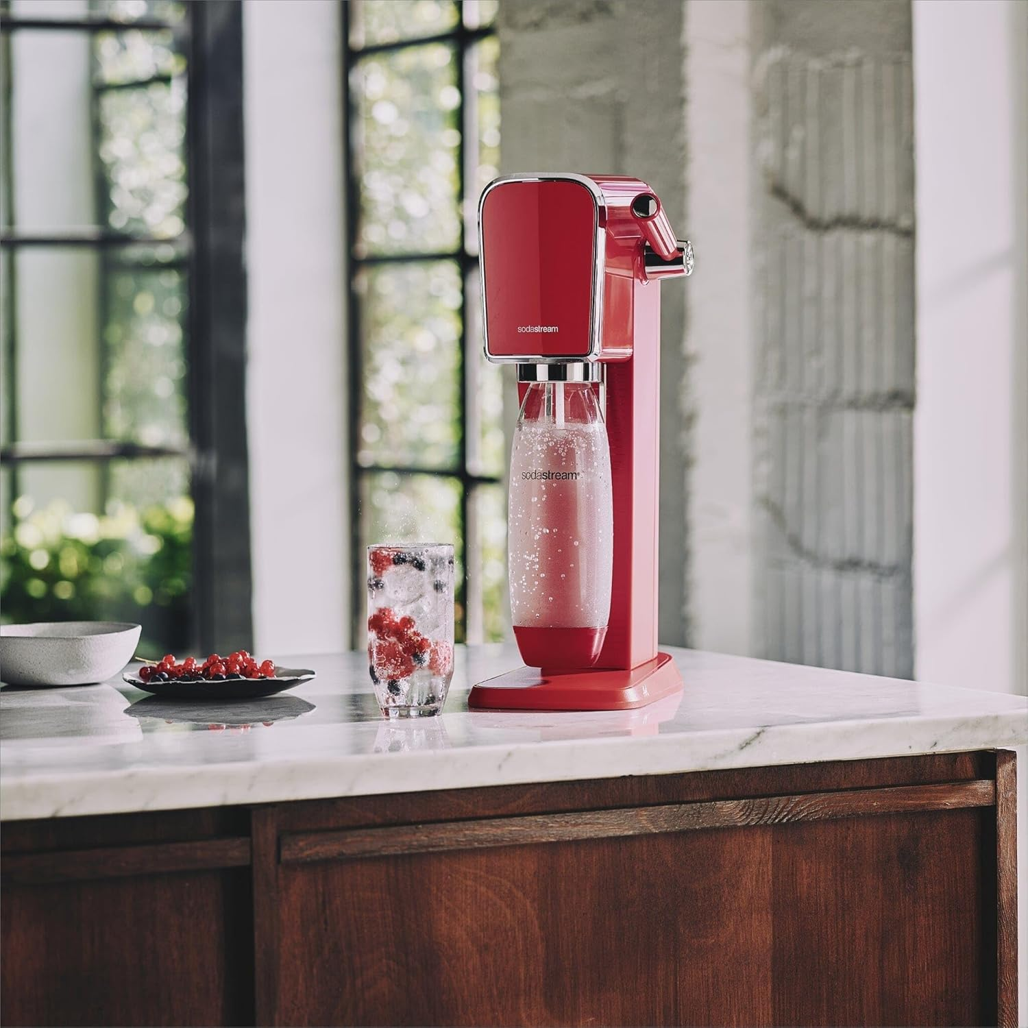 Sodastream - ART Mandarin Red Sparkling Drink Maker | Quick Connect CO2 | Eco-Friendly Reusable Bottle | Stylish Kitchen Appliance image number 2