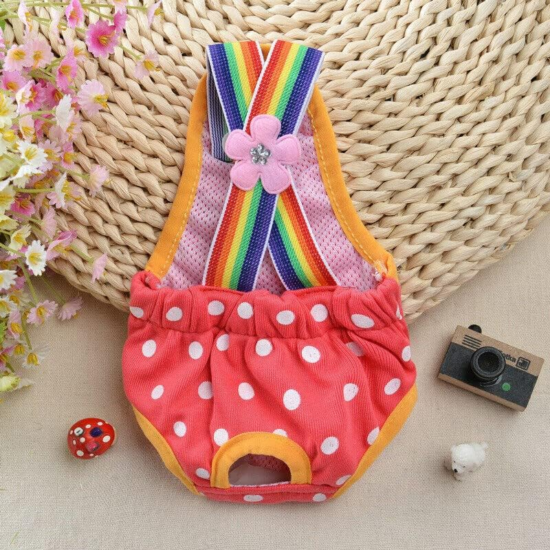 AIMALL Female Pet Dog Cat Puppy Diaper with Suspenders, Reusable Sanitary Nappy Pants for Menstrual Care, Heat Protection, Washable Underwear in Multiple Sizes image number 3