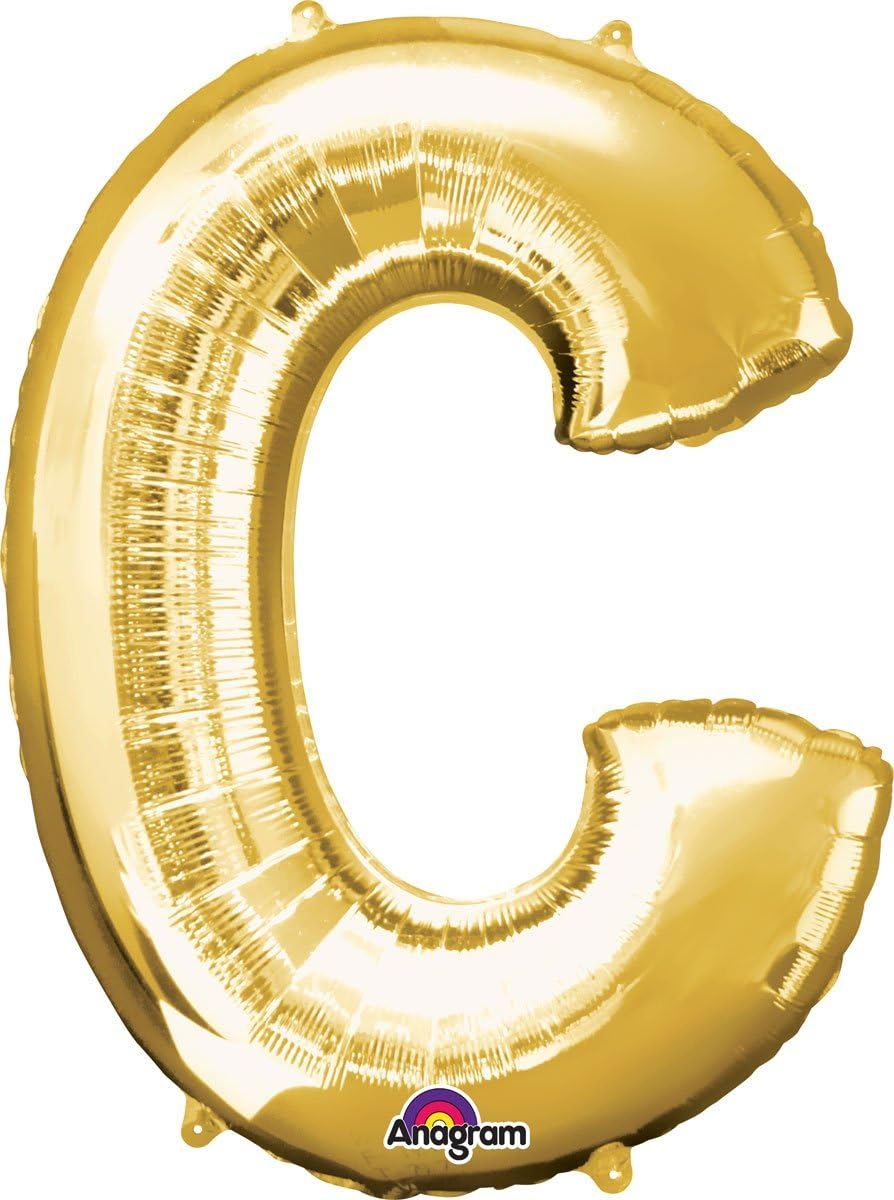 Anagram Supershape Letter J L34 Foil Balloon, 86 Cm Length, Gold image number 1