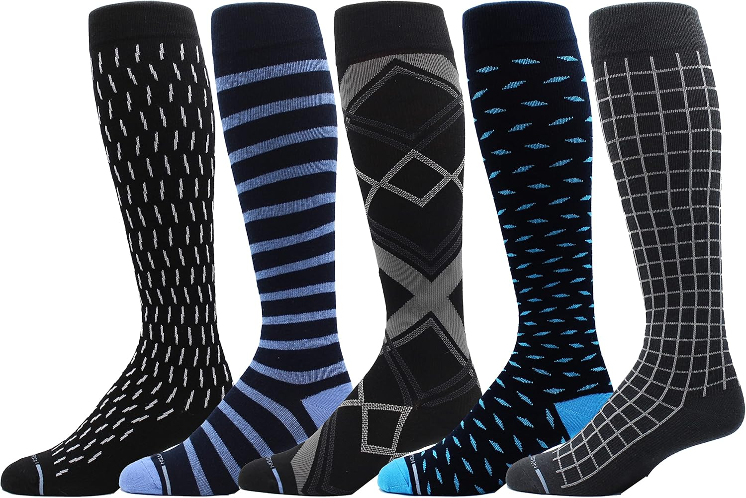 Dr. Motion Compression Socks for Men & Women BEST Graduated Athletic Fit for Walking, Hiking, Running, Nurses 5 Pairs