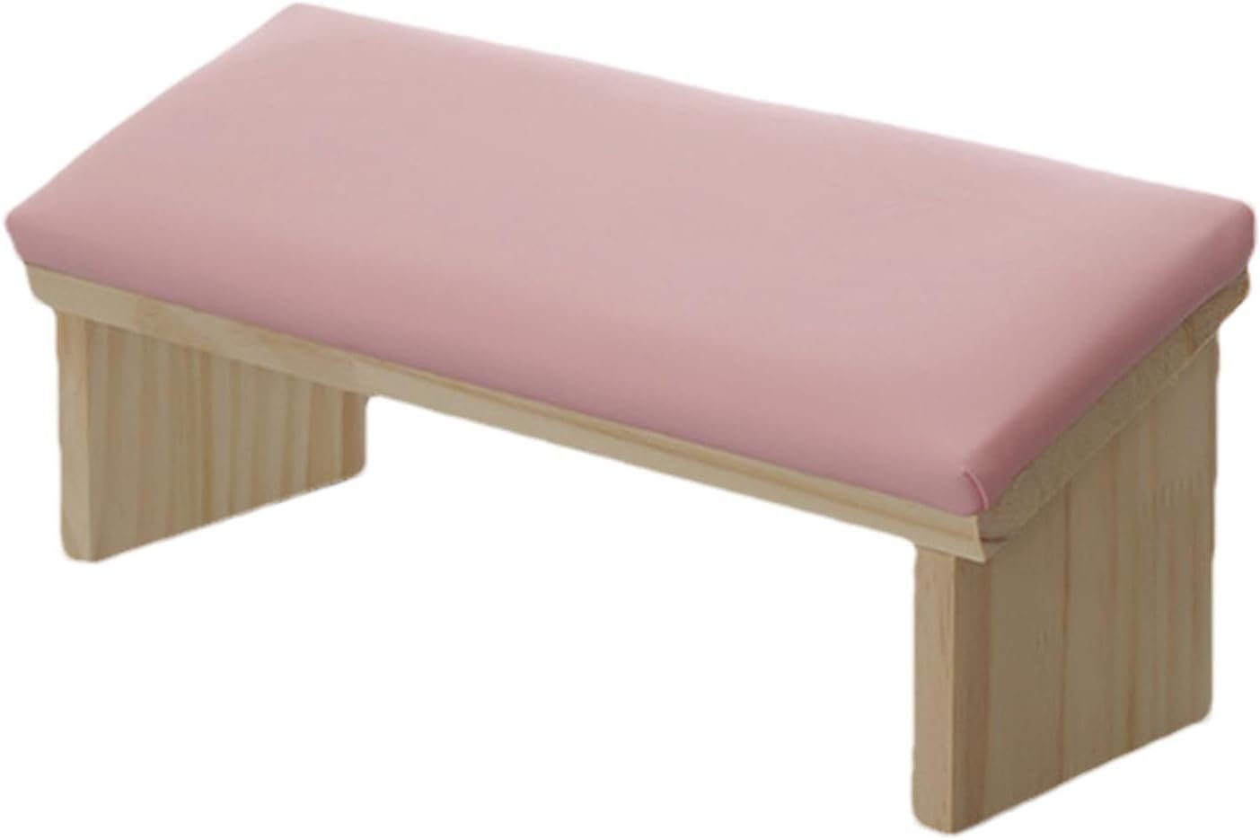 Nail Arm Rest,Wooden Leather Manicure Hand Rest in Bevel Design Comfortable Nail Polishing Arm Rest (White)