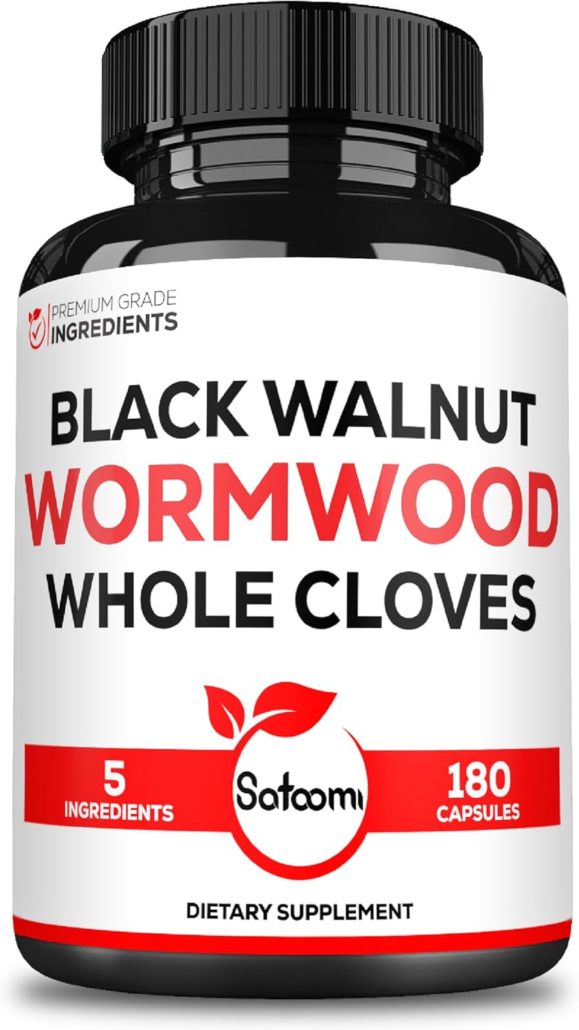 5In1 Wormwood Capsules Supplement - Extracted from Black Walnut, Whole Cloves, Turmeric and Berberine Hcl - 180 Count - 90 Day Supply image number 1