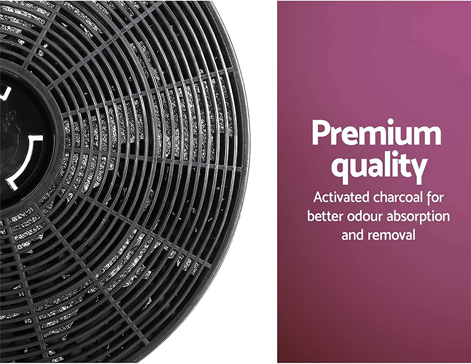 Devanti Activated Charcoal Carbon Filter Range Hood Filters, Pyramid Rangehood Replacement for Ductless Ventless Set of 2, Black Kitchen Cooker Accessories image number 3