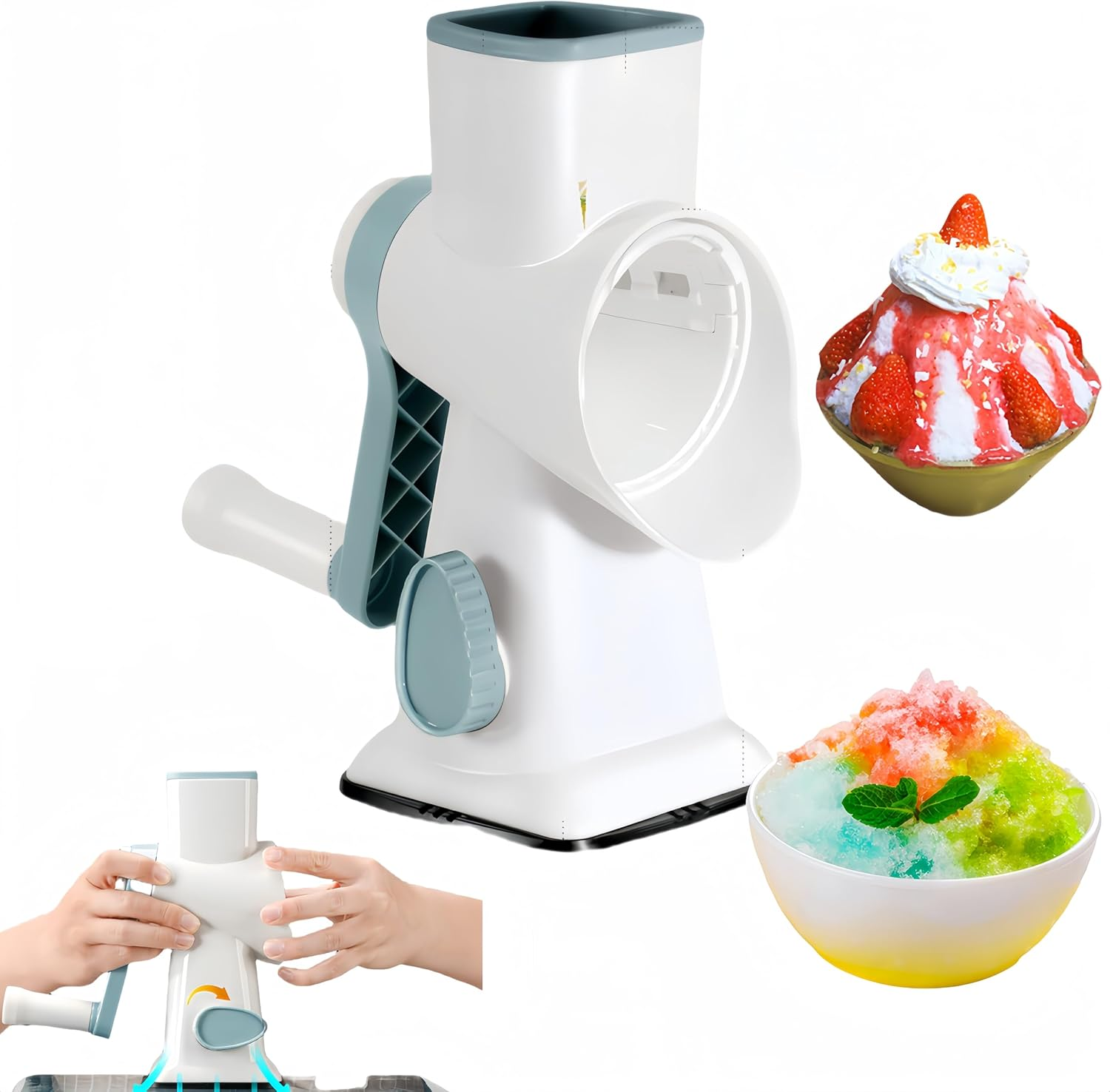 Ice Crusher Shaved Ice Machine with Handle Ice Maker Machine for Home with Suction Feet image number 1