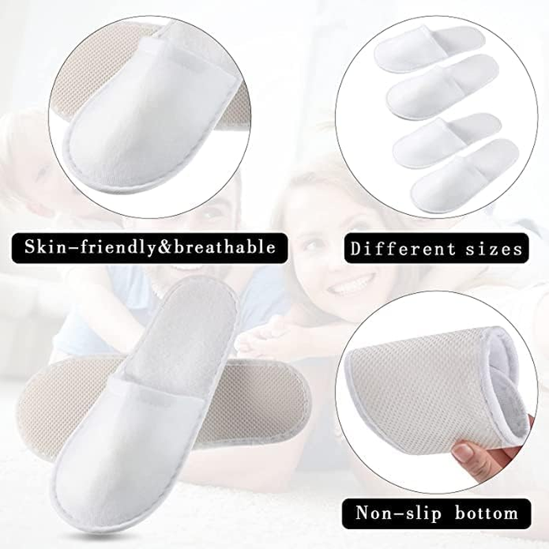 12 Pairs Closed Toe EVA Slippers - Non-Slip, Premium Bulk Hotel, Breathable Soft Non-Wovens House Guest Slippers for Men and Women - Salon, Hotel, Home Use image number 4
