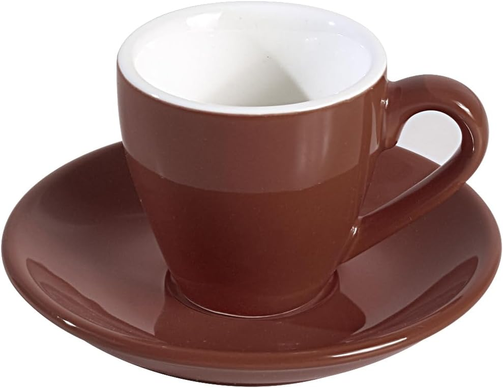Ionegg Porcelain Espresso Cup with Saucer, Espresso Shot Cup, 80Ml/2.7Oz, Pink