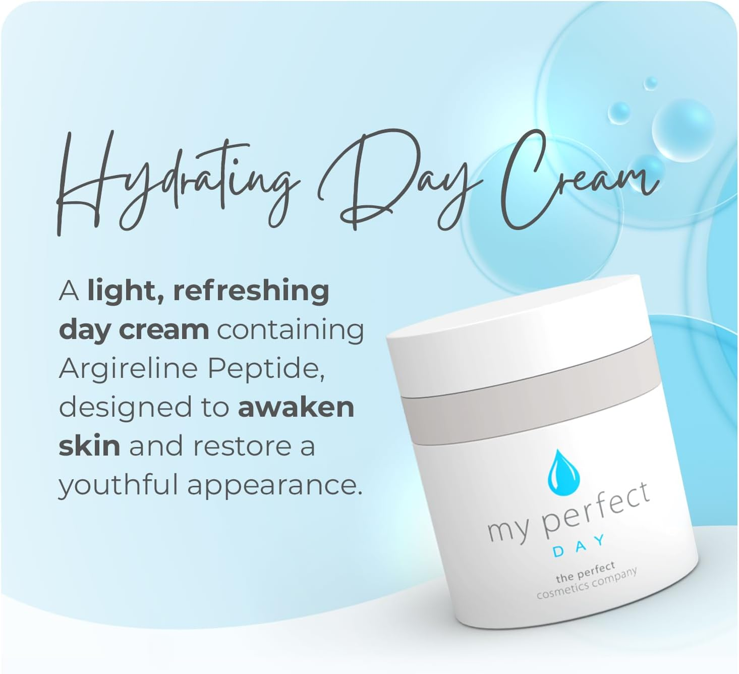 My Perfect Day Cream - the Perfect Cosmetics Company anti Ageing Cream Collagen Argireline Peptide Vitamin E 12 Hours Hydration 50Ml image number 2