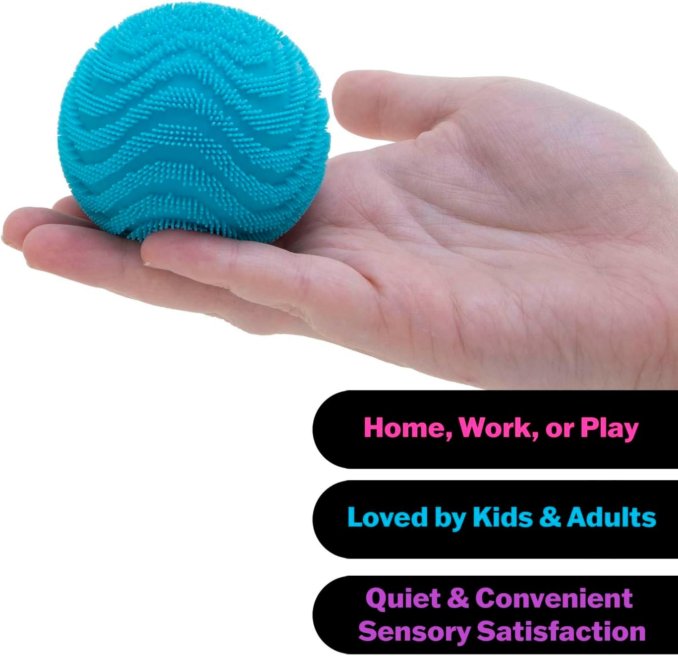 Needoh Fuzz Ball Wonder Waves - Ultra-Soft Squishy Stress Toy with Wavy Texture, Velvet Squeeze & Cloud-Like Feel, Assorted Colours (Pink, Purple, Blue, Green, Orange), 6.35Cm Diameter, Ages 3+ image number 5