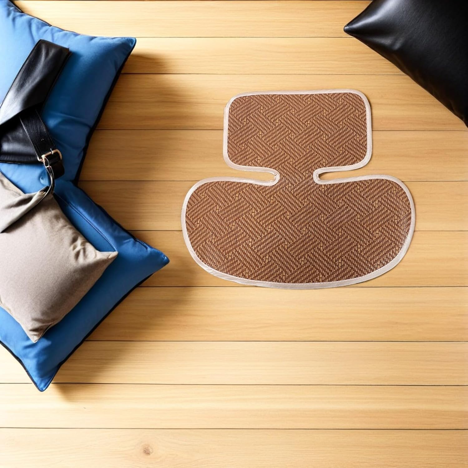 MERRYHAPY Breathable Stroller Seat Pad with Advanced Airflow Technology Soft Rattan Pram Liner Cushion Insert with Non-Slip Base for Comfortable Summer Rides Easy-Clean Pushchair Mat image number 6