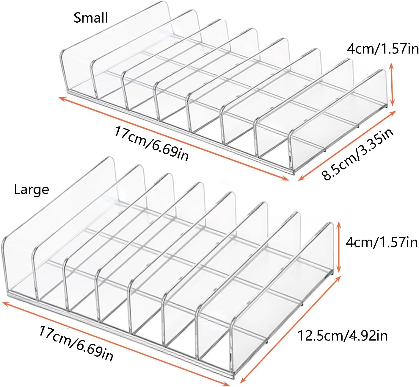 Taicols Stackable Clear Plastic CD Holder, CD Rack DVD Storage, DVD Transparent Storage Box, CD Display Rack Holds Acrylic DVD/CD Holder 7 Grid Holder Hold up 7 to 14 Standard CD Organization (Large) image number 1