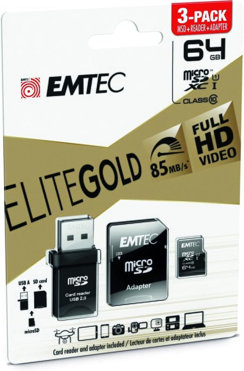 Emtec ECMSDM64GXC10GP Micro SDXC Class 10 UHS-I U1 - Microsdxc