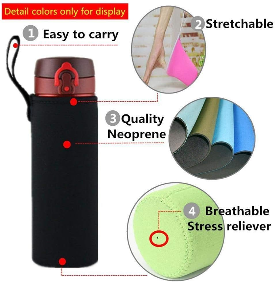 Water Bottle Cover Sleeve 25 Oz, Insulated Neoprene Sleeve Water Bottle Carrier Holder Pouch Cover Bag Case 750Ml