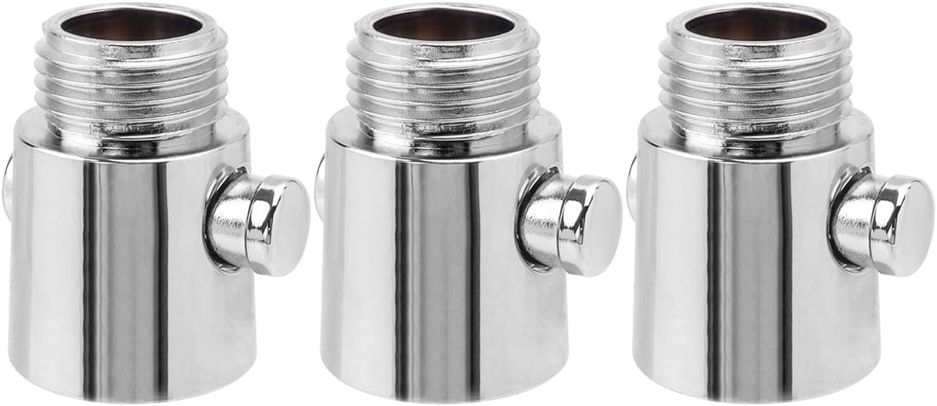 3 Pcs Water Flow Control Valve G1/2" Universal Size Shower Head Shut off Button Type ABS Material Valve for House Shower Arm and Hose image number 4