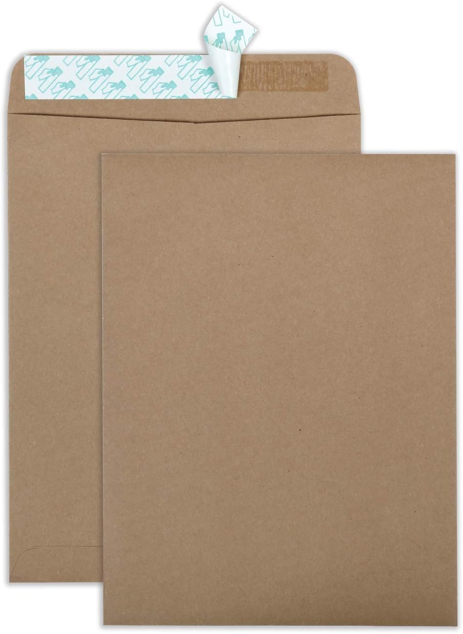 Quality Park 9 X 12 Catalog Mailing Envelopes, Redi-Strip Self Seal Closure, 24 Lb. Recycled Kraft Brown Envelopes,100 per Box (QUA44511) image number 1