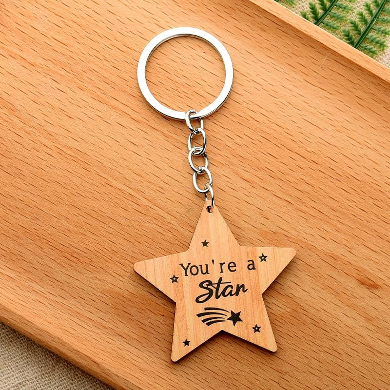 Preschool Graduation Gifts for Students Class Inspirational Gifts for Daughter Son Encouragement Presents for Granddaughter Grandson Motivational Keychains for Teens Students You Are a Star Keychain image number 5