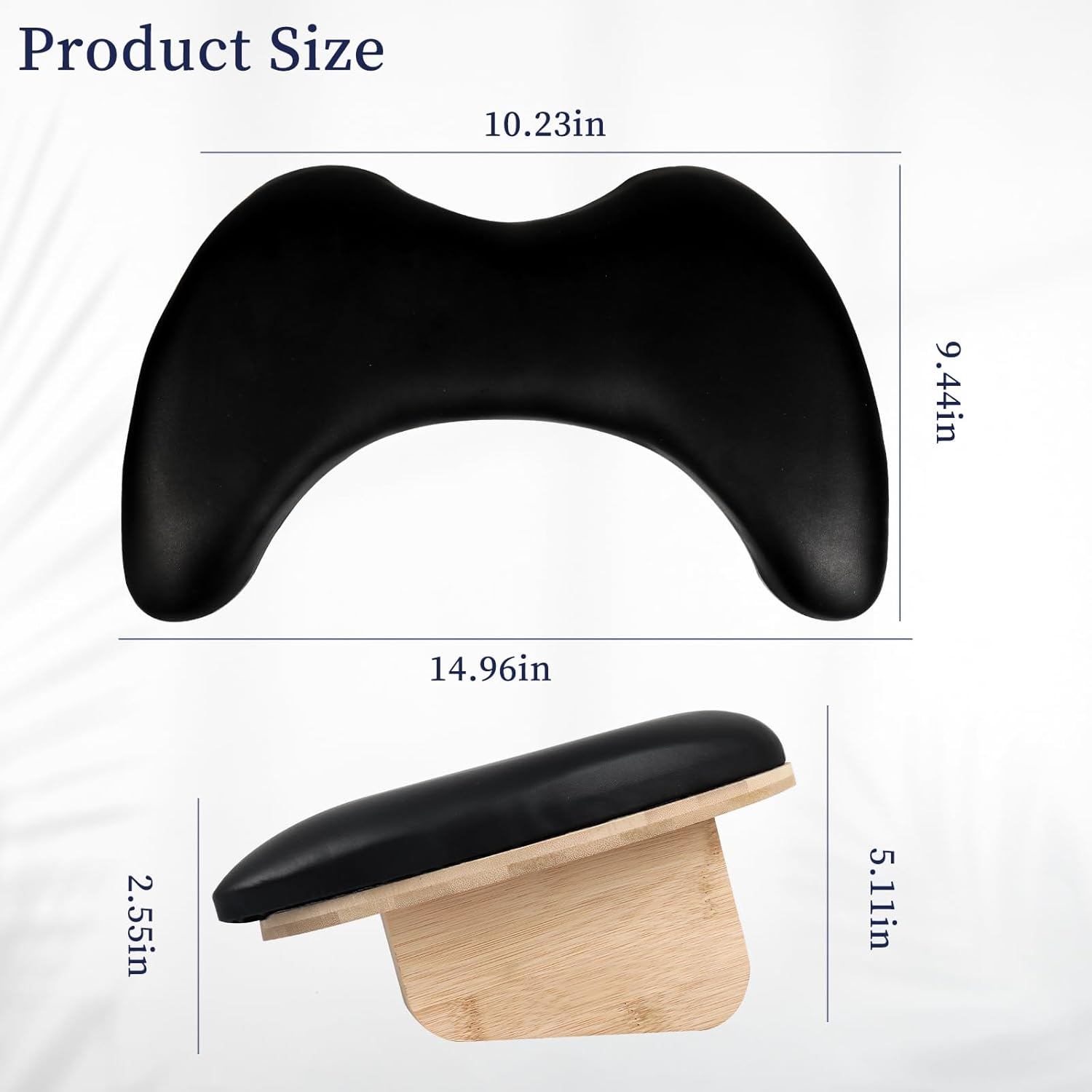 ANGNYA Nail Arm Rest with Detachable Brackets, U-Shaped Arm Rest for Nails Tech Microfiber PU Leather Manicure Hand Rest Pillow for Nail Tech Must Haves Manicure Tools (Black) image number 5