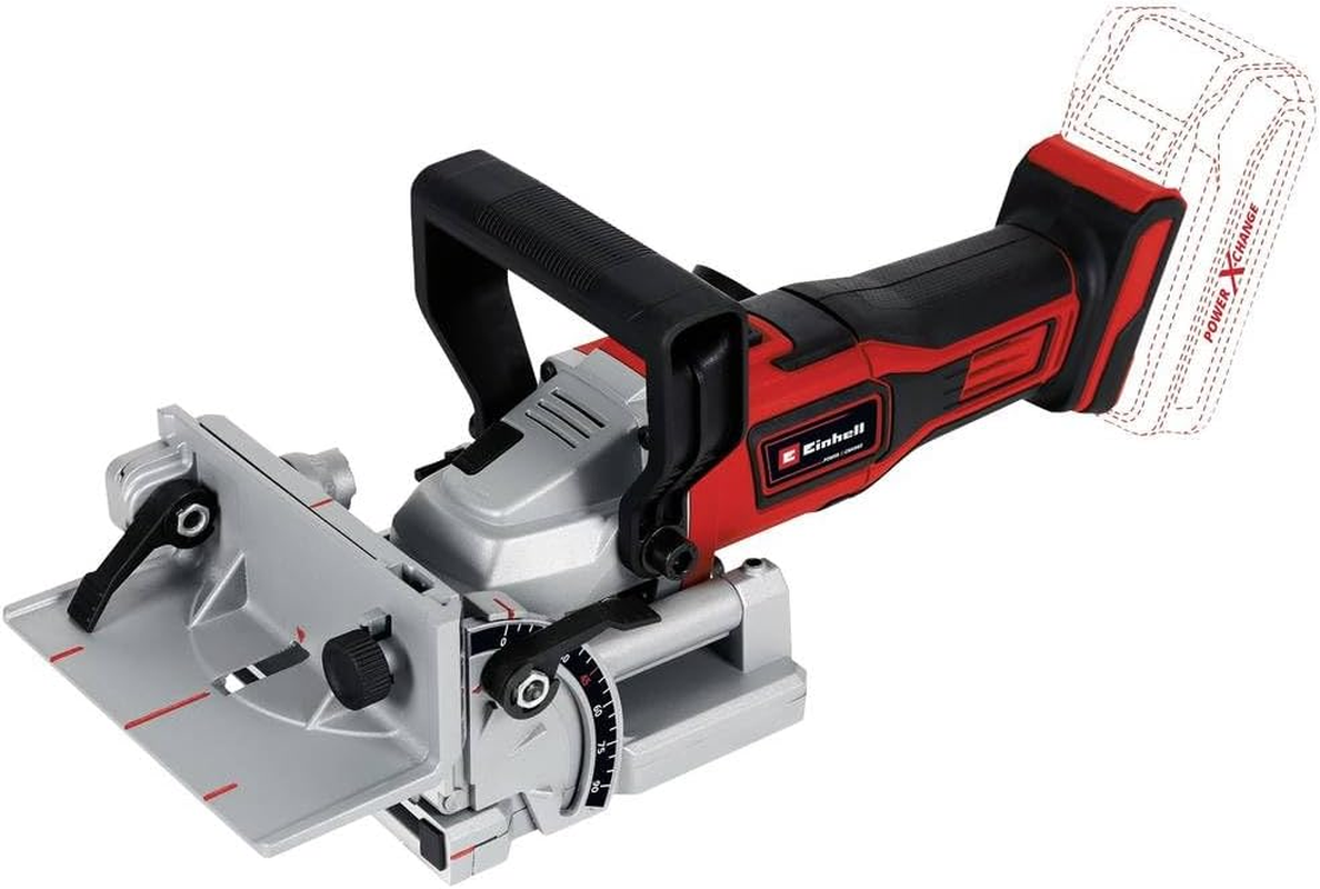 Einhell Power X-Change 18V Cordless Biscuit Jointer - Variable Cutting Depth Plate Joiner with Dust Extraction for Woodworking - TE-BJ 18 Li Solo Biscuit Joiner (Battery Not Included)