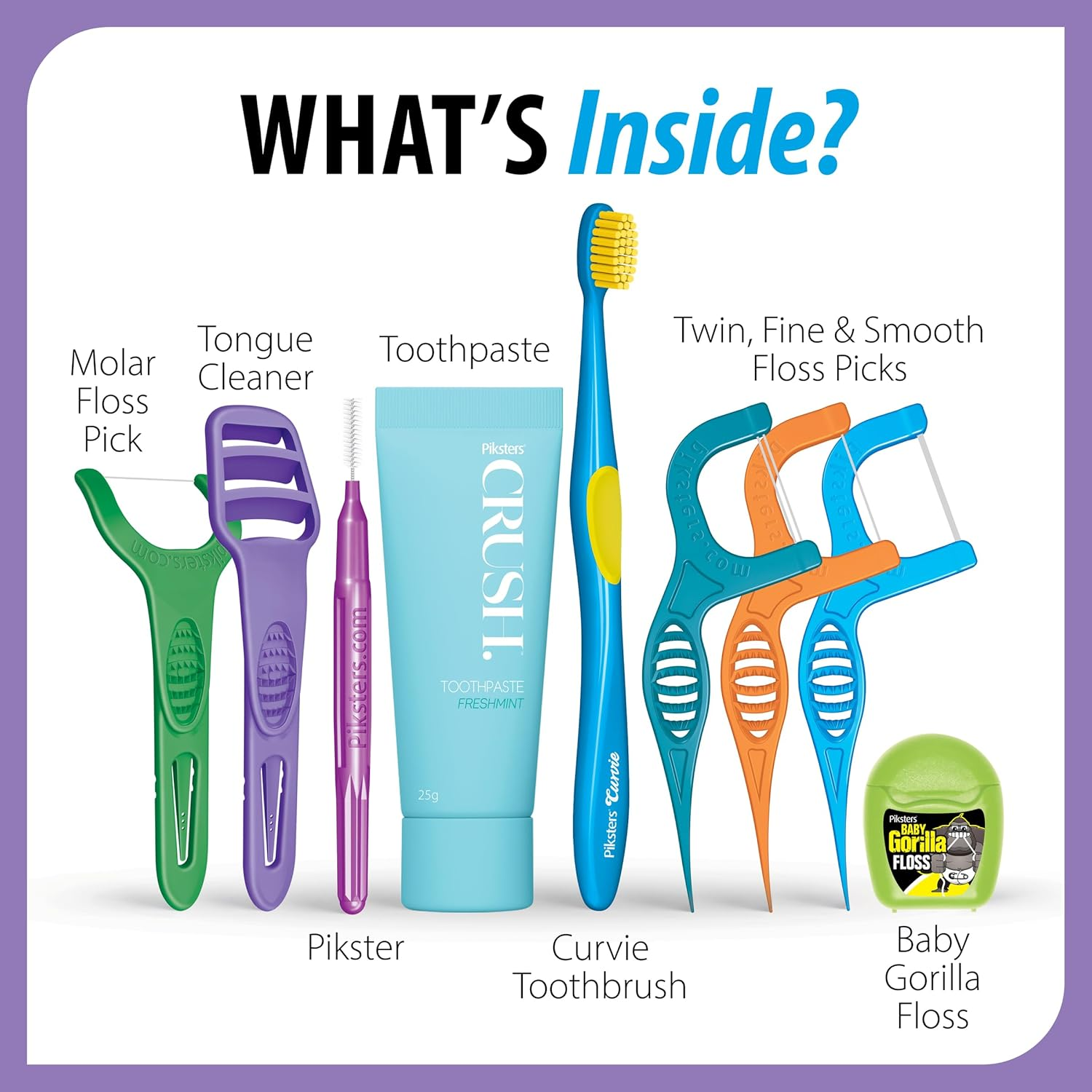 Piksters on the Go Essentials Oral Care Kit image number 3