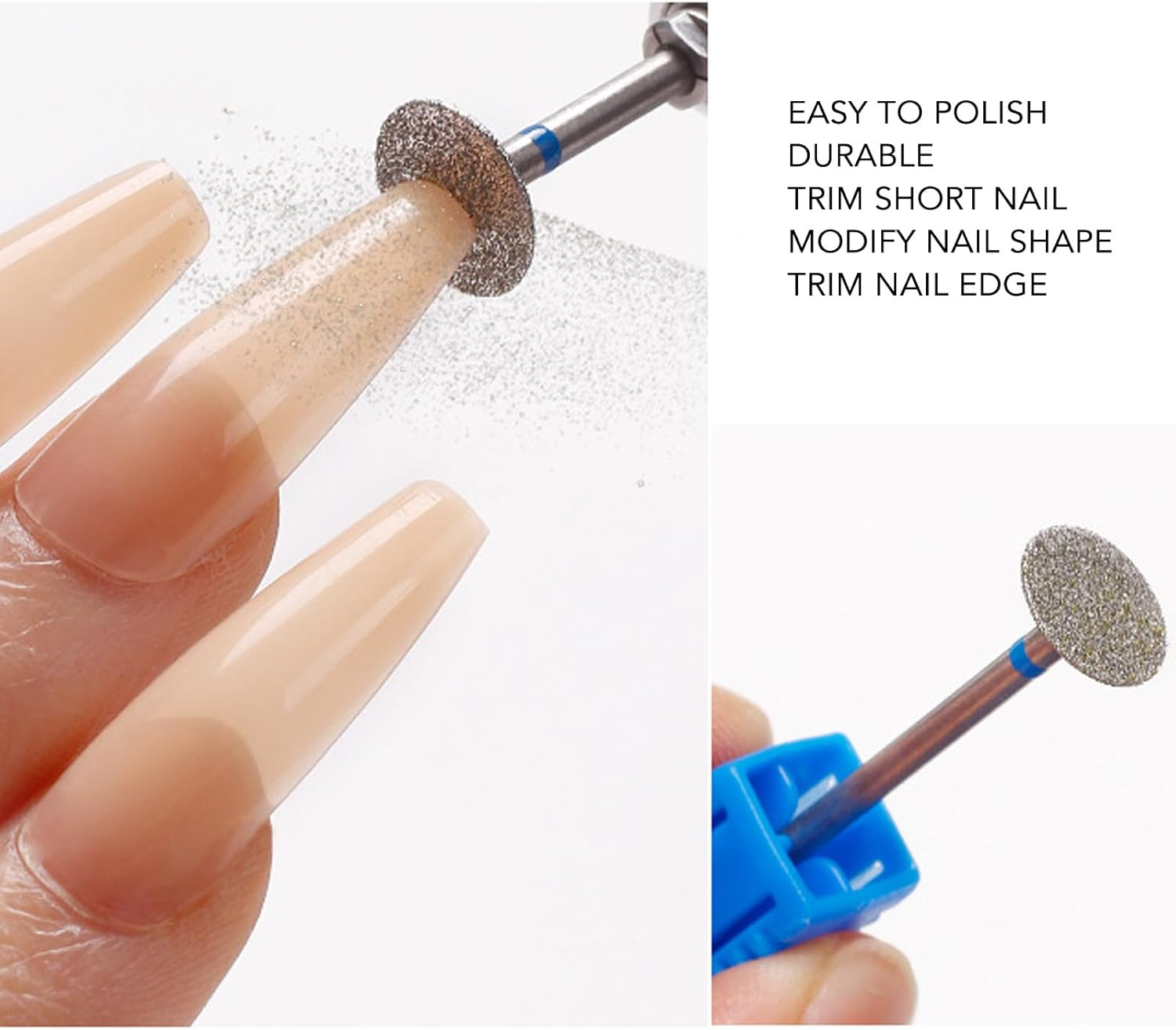 5 Pcs Nail Drill Bit Set, Ceramic Needle Drill Bit for Manicure and Pedicure, Electric Machine Salon Files, Cuticle Gel Polishing with Storage Box image number 3