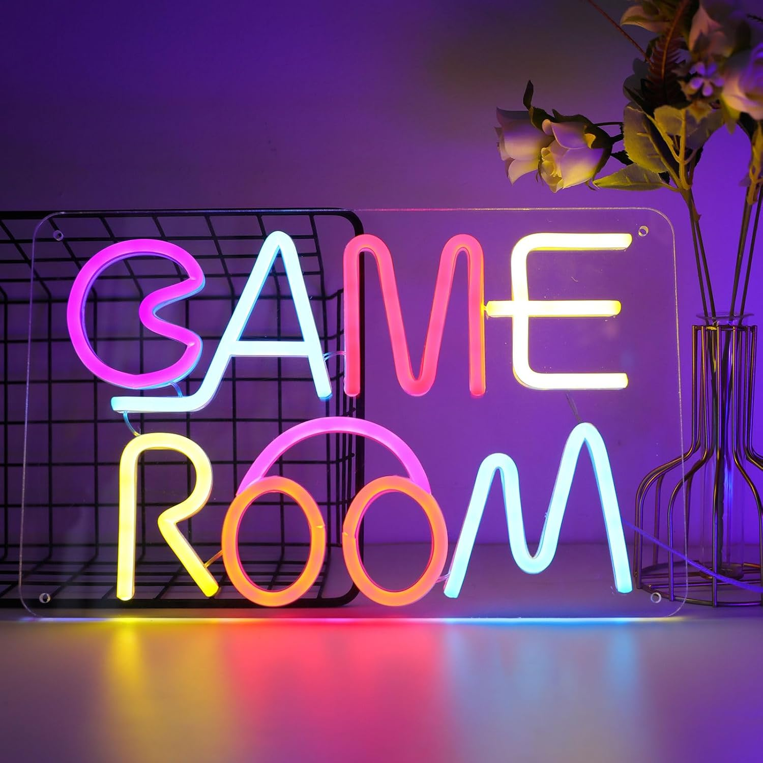 DWOOKE Gamer Neon Sign for Game Room Decor,Dimmable Gaming Neon Light Sign Wall Decor LED Lights for Boys Bedroom Accessories,Gamer Gifts for Boys,Kids,Teen, Men