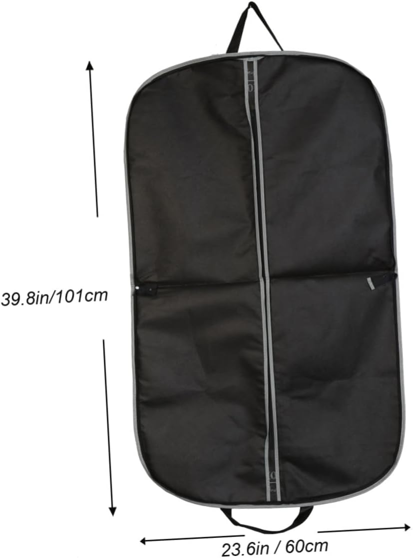 ABOOFAN 3Pcs Travel Suit Garment Bag Storage Covers Black Non-Woven Handles and Zippered Pouch image number 5