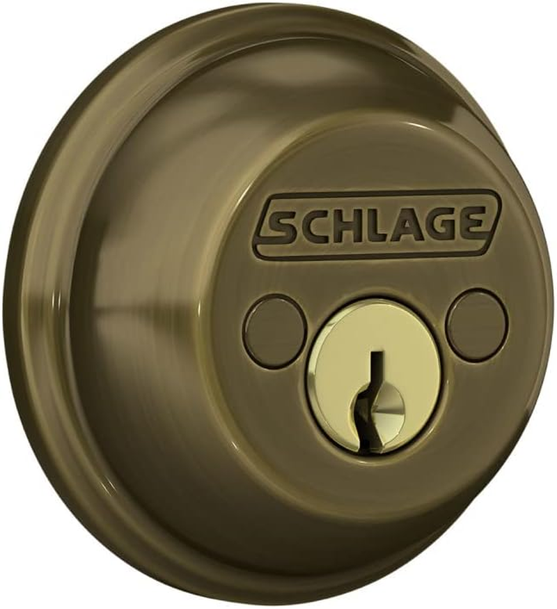 Schlage B62N609 Deadbolt, Keyed 2 Sides, Antique Brass image number 4