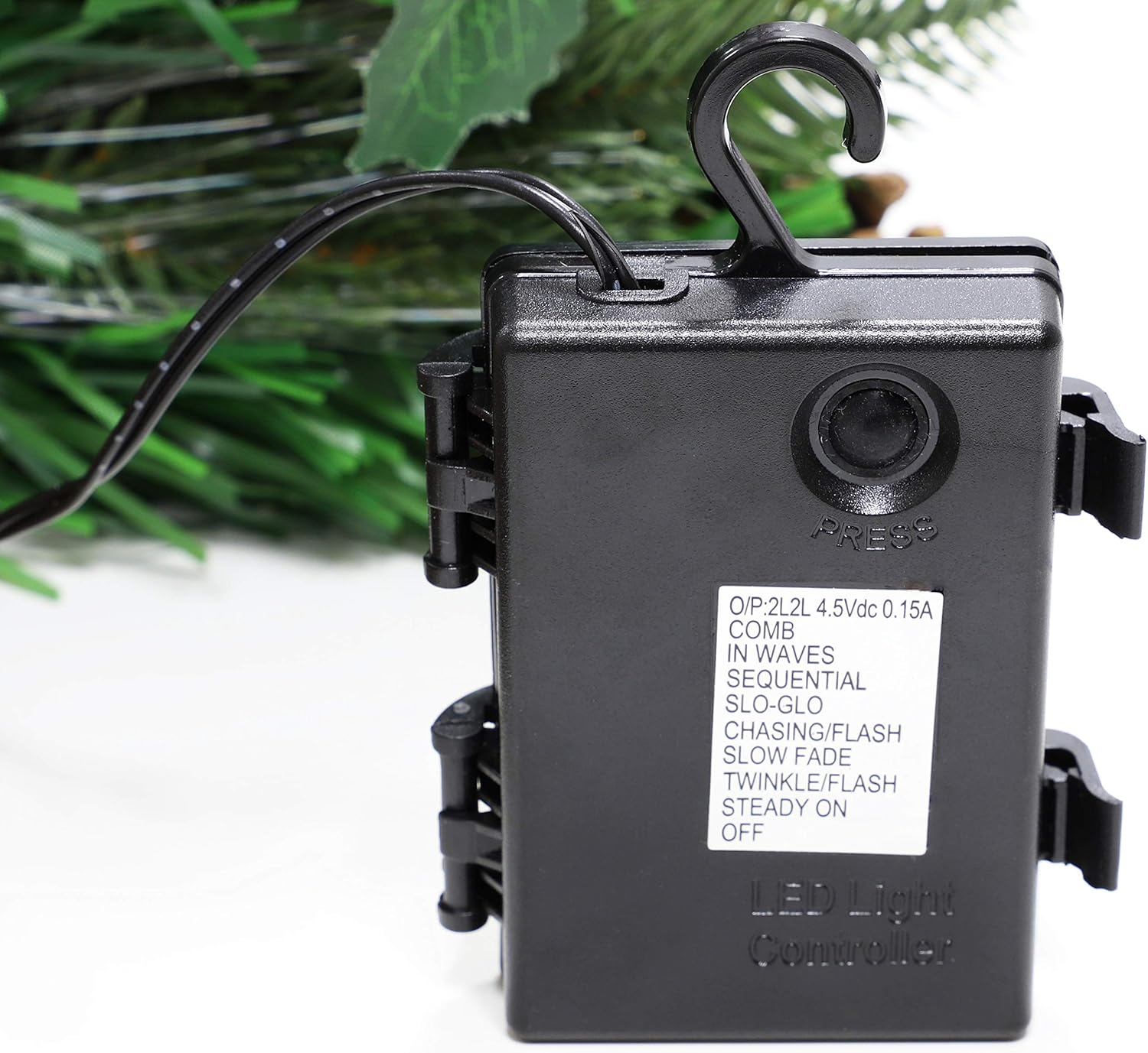 Christmas Concepts&reg; 2Ft (60Cm) Green Fibre Optic Pine Wall Mounted Christmas Tree with Cones and Red Berries image number 2