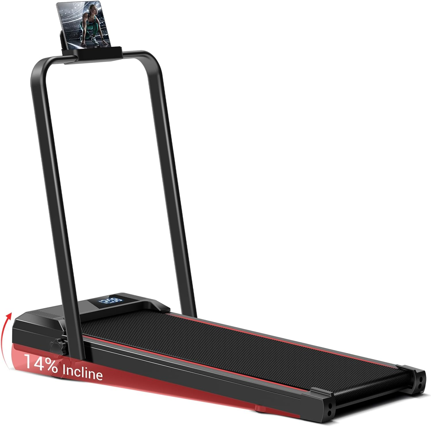 CURSOR FITNESS 12% Incline Compact Walking Pad Treadmill,2.75Hp Quiet Brushless Max Load 150Kg Walking Pad, 3-In-1 under Desk Triple Shock-Absorbing System for Home and Office image number 4