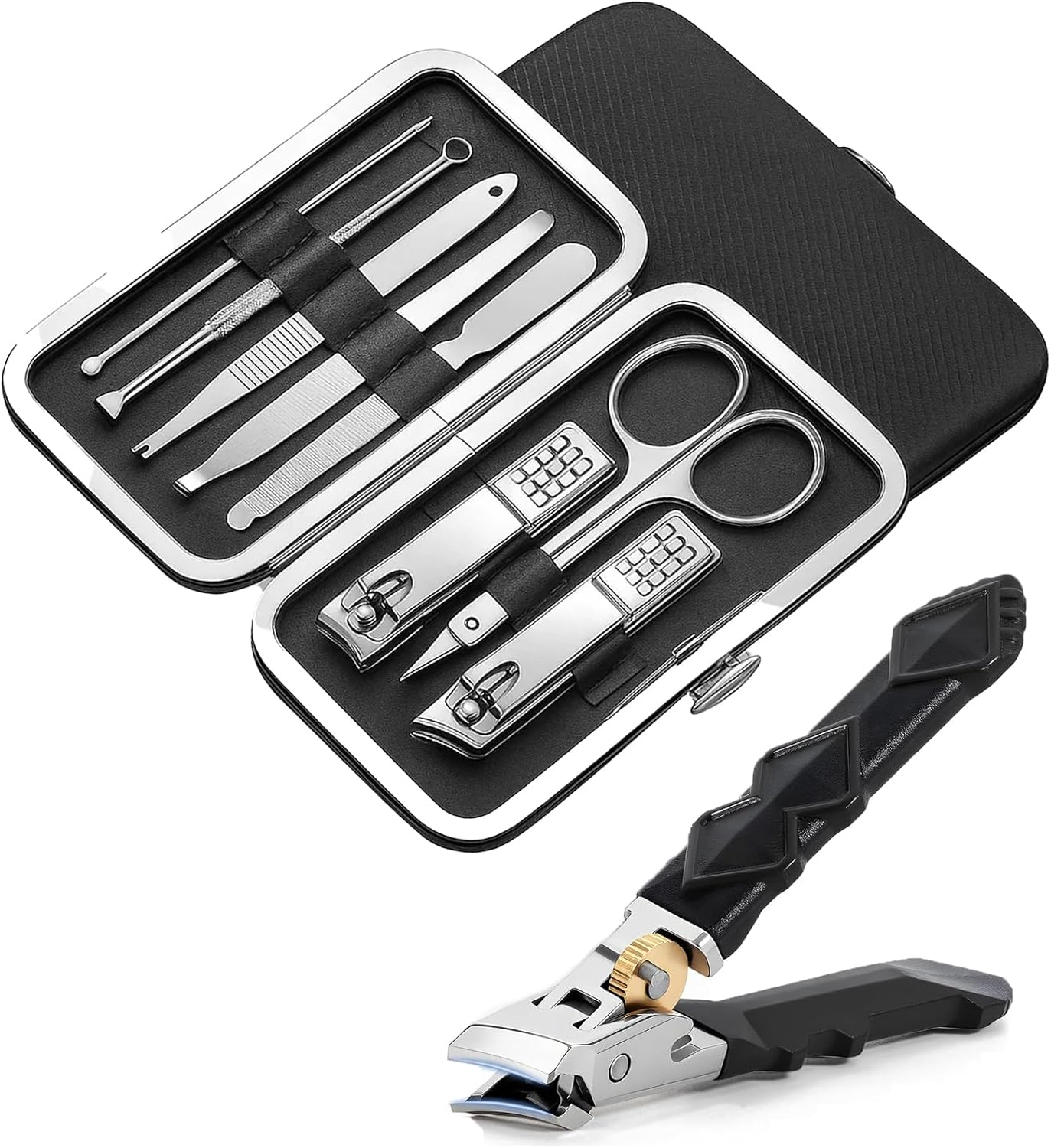 Solymody Nail Expert Nail Set, 9-Piece Manicure Set with Nail Clippers Set, Nail Care Set for Men and Women, Includes 8 Black Nail Scissors and 1 Lockable Nail Clippers image number 5