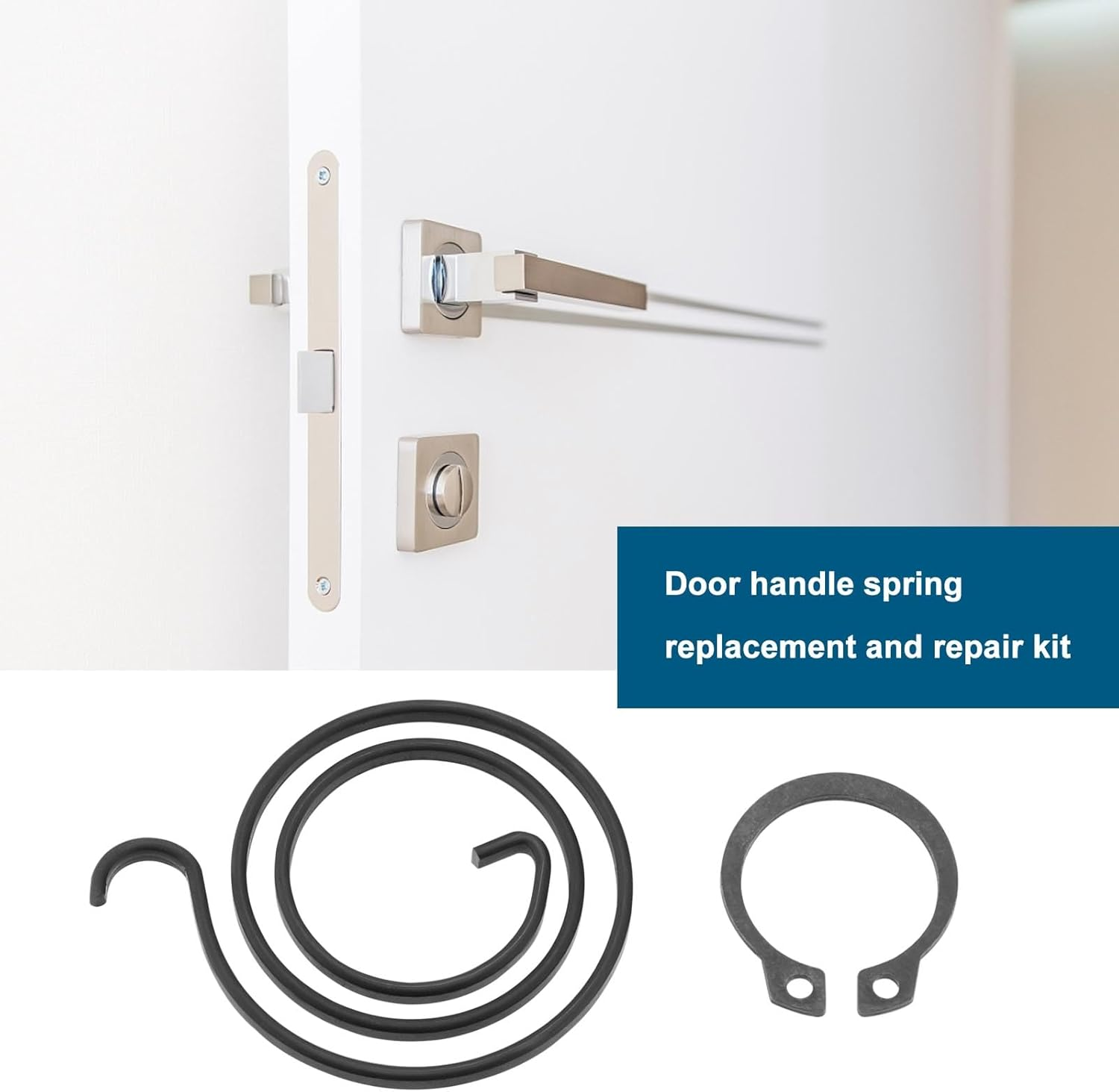Be in Your Mind 20Pcs Door Handle Spring Repair Kit 2.5 Turn Coil 2Mm Thick 27.5Mm Diameter Coils 1Mm Circlip DIY Door Handle Kit Black Coating image number 2