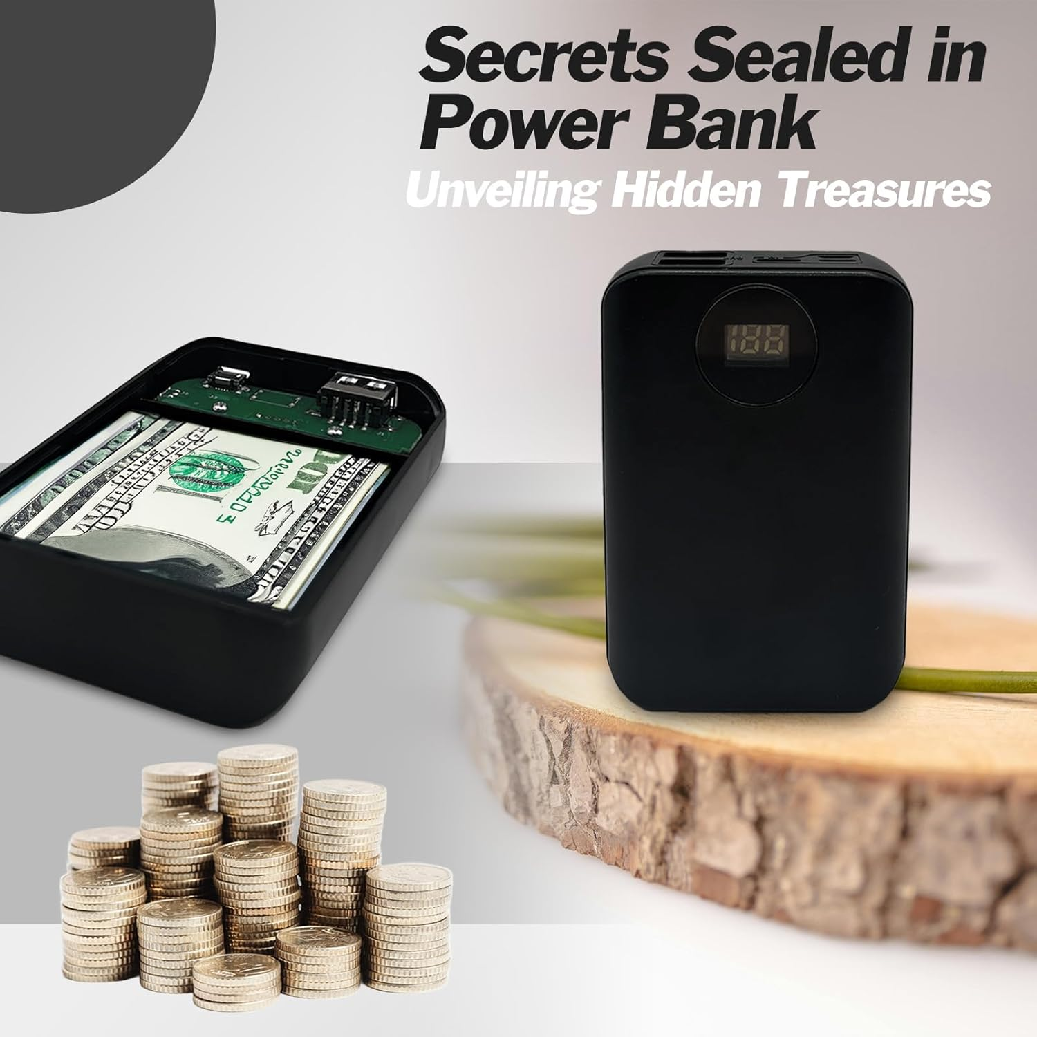 Diversion Safe Power Bank - Hidden Storage Compartment for Valuables, Secret Safe, Fake Power Bank for Safe Security, Portable Hiding Device, Ideal for Travel, Home, and Office image number 4