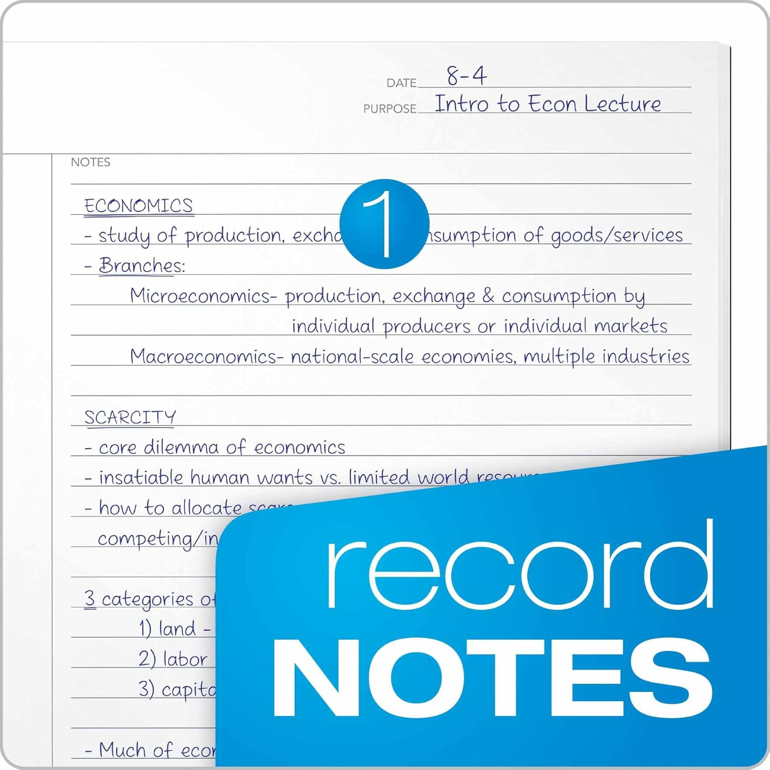 Oxford Focusnotes Writing Tablet, 8-1/2 X 11-3/4 Inches, White, Cornell Rule, 70 Sheets(90221) image number 3