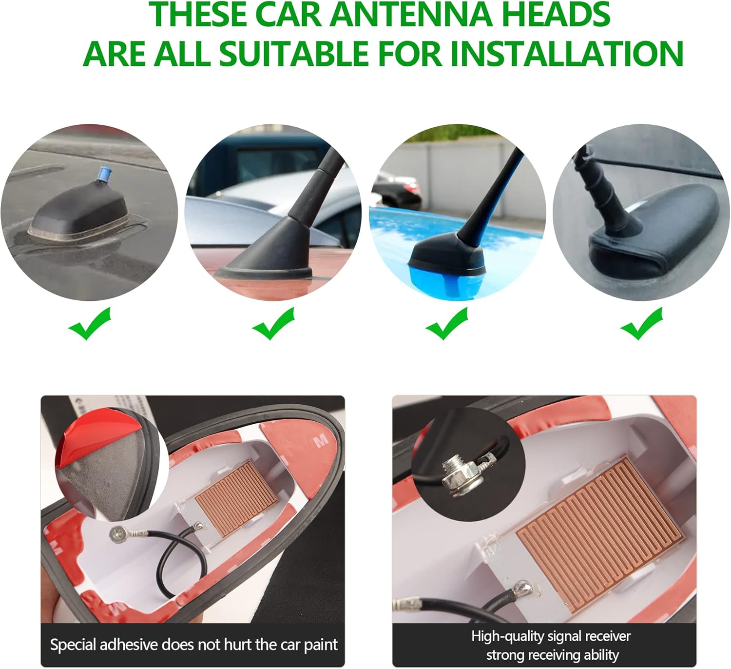 Car Shark Fin Antenna Cover,Roof Aerial Base Antenna Cover Replacement Car Decorations,Stylish Shark Fin Antenna Automotive Exterior Accessories for Most Cars Suvs Trucks (Black)