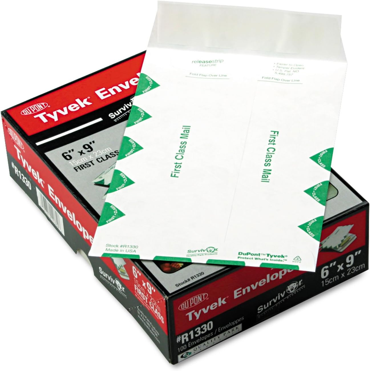 Quality Park Survivor R1330 Tyvek USPS First Class Mailer, #55, 6 X 9, White (Box of 100) image number 4