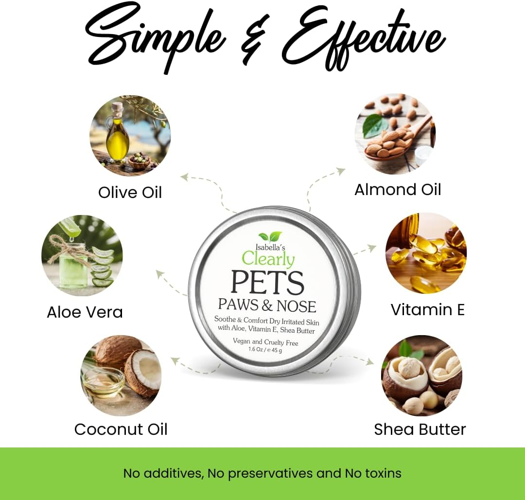 PAWS & NOSE Soothing Balm for Dogs, Cats, Horses | Moisturize & Protect Dry Irritated Itchy Paws, Cracked Snouts, Hooves | Natural Lick Safe Moisturizer with Coconut, Aloe, Shea Butter | USA image number 5