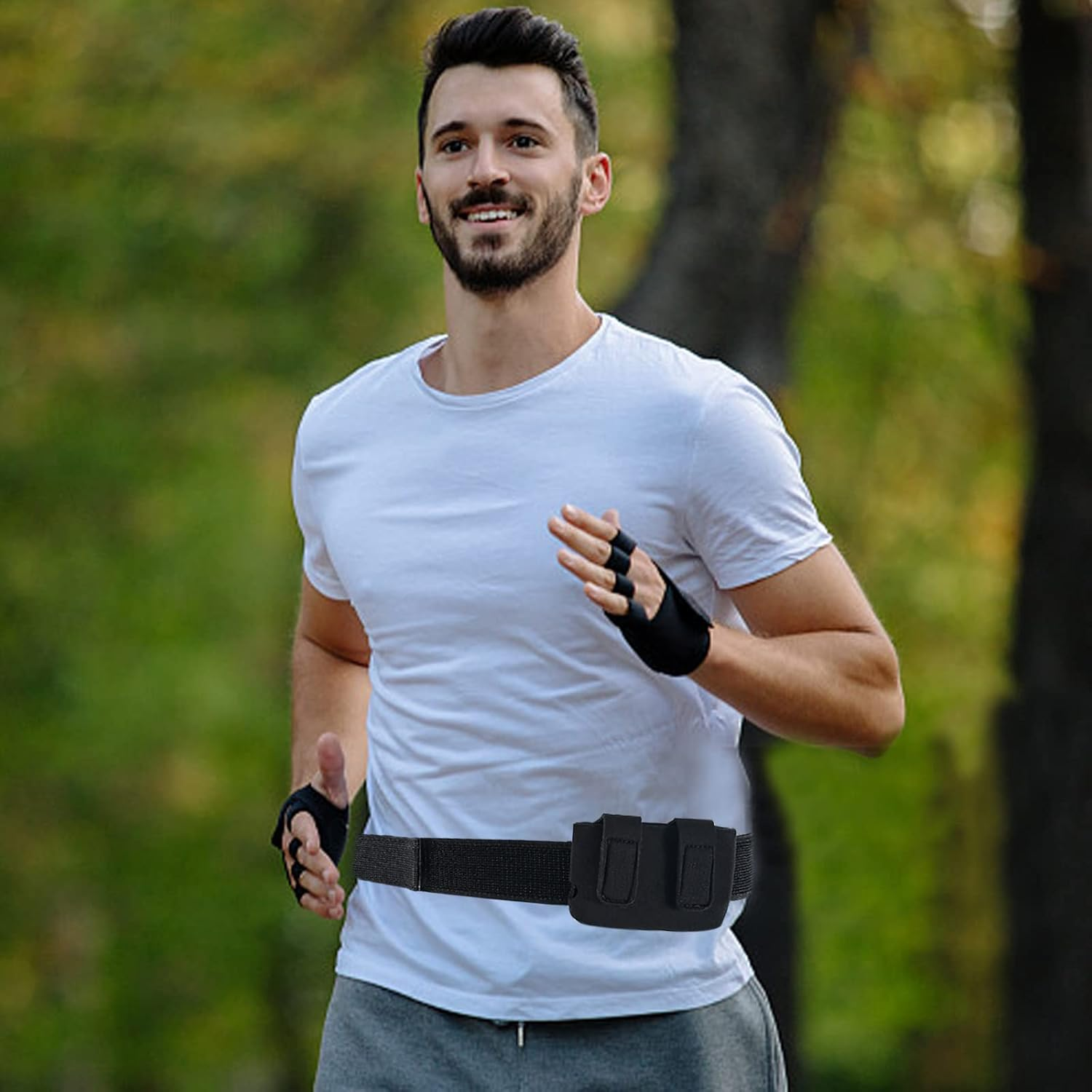 Insulin Pump Holder &ndash; Diabetic Insulin Black Waist Pump Belt &ndash; Adjustable Athletic Insulin Pump Case (Large) image number 2